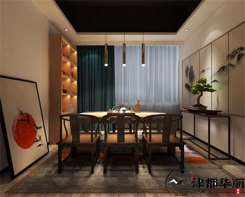银川茶楼装修设计项目|津都华丽设计