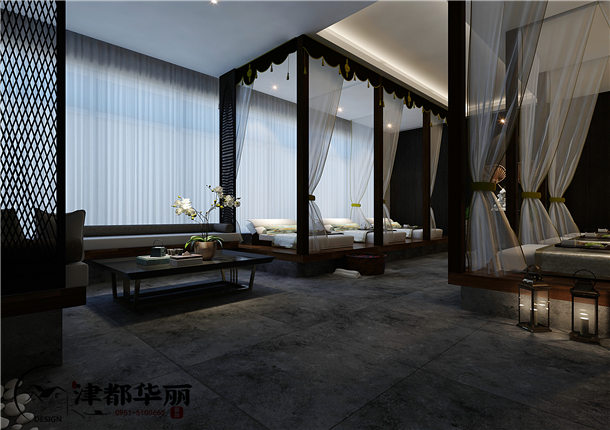 银川养生会所装修设计项目|津都华丽设计