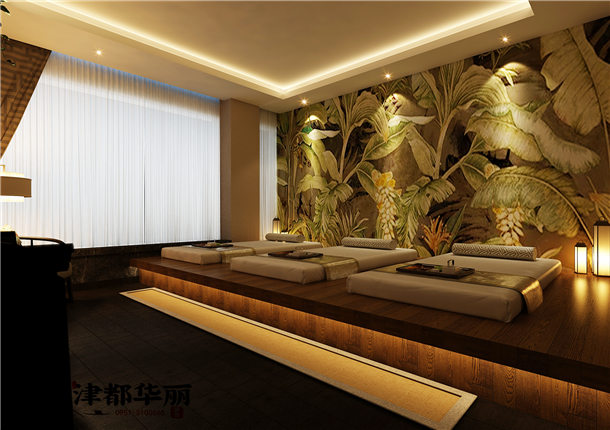 银川养生会所装修设计项目|津都华丽设计