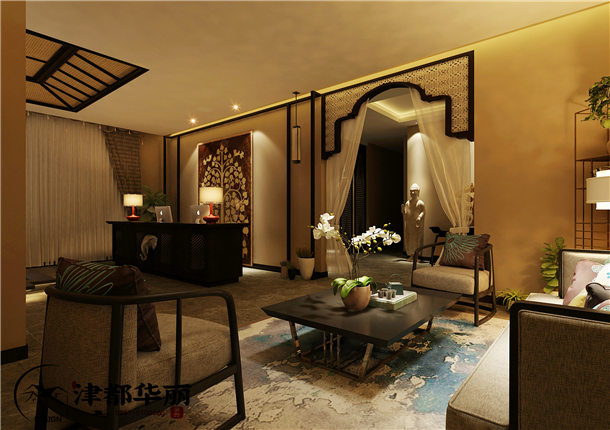 银川养生会所装修设计项目|津都华丽设计
