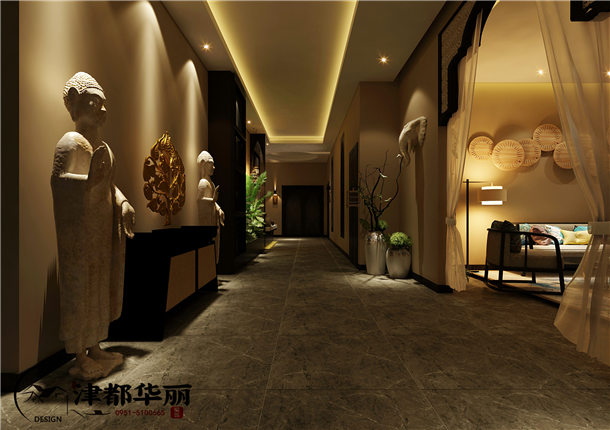 银川养生会所装修设计项目|津都华丽设计