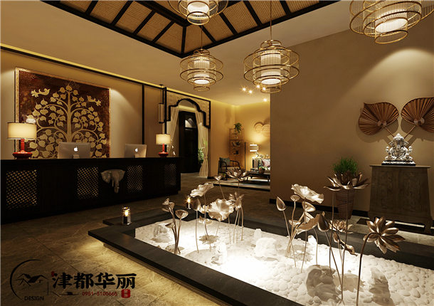 银川养生会所装修设计项目|津都华丽设计