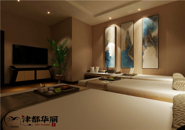 银川养生会所装修设计项目|津都华丽设计