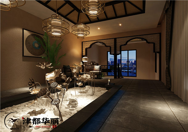 银川养生会所装修设计项目|津都华丽设计