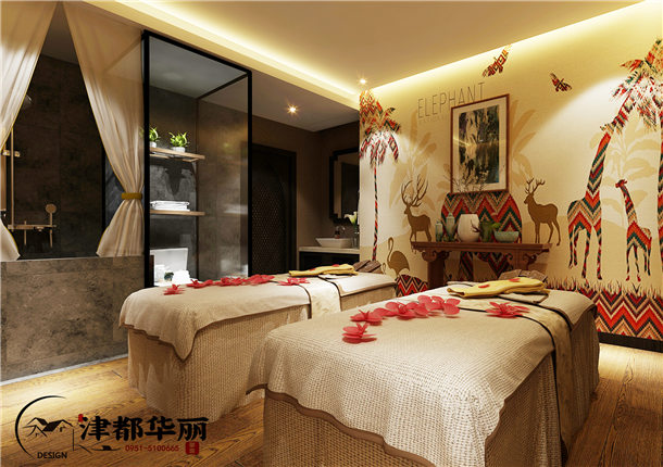 银川养生会所装修设计项目|津都华丽设计